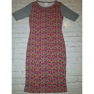 Nwt Lularoe Julia Pencil Dress Women's Size XS Bright Multi-Color